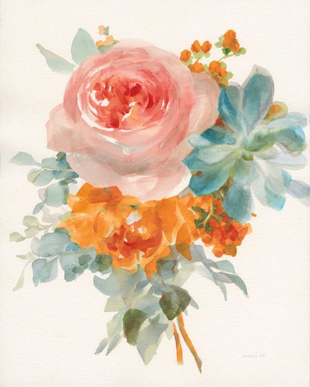 Garden Bouquet II Orange Red Poster Print by Danhui Nai - Item # VARPDX32034